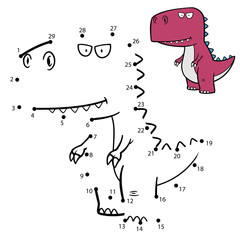 Vector Illustration of Education Numbers game Dinosaur