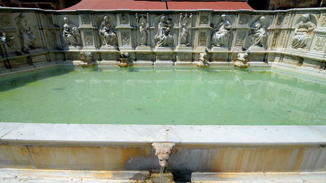 Fonte Gaia fountain in Siena, Tuscany, Italy.
