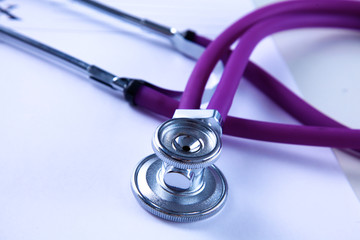 Beautiful stethoscope with reflection and blue tint