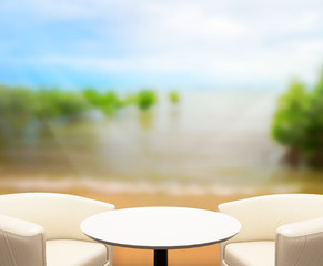 Table Top And Blur Nature the Background