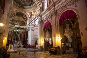 Interior of church at Citadel -  town Victoria, Gogo - Malta - obrazy, fototapety, plakaty