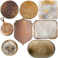 Collection of old metal plates