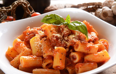 Penne pasta in tomato sauce