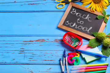 back to school border with text
