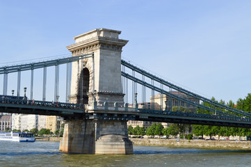 Naklejka premium Chain Bridge in Budapest