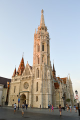 Fototapeta na wymiar Matthias Church in sunset, Budapest