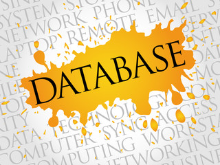 Database word cloud concept