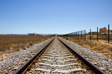 Obraz premium Eisenbahnschienen