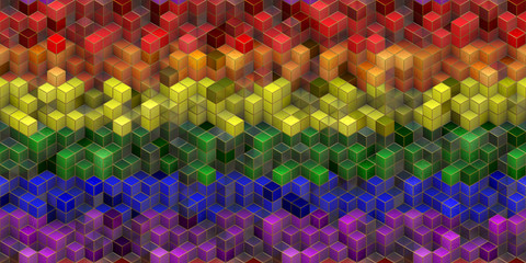 LGBT Flag With Cubes Effect