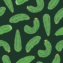 seamless pattern with green cucumbers