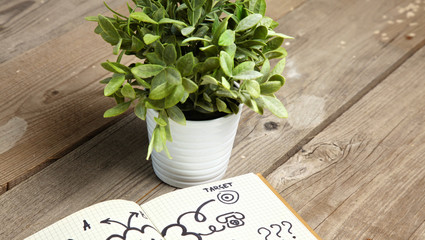book lying on an old wooden table