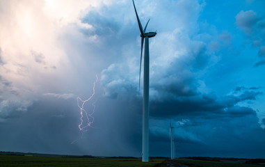 éolienne et orage 