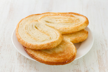 palmier on plate on white background