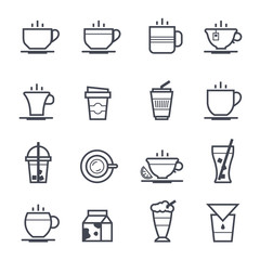 Coffee Icon Bold Stroke on White Background. Vector Illustration