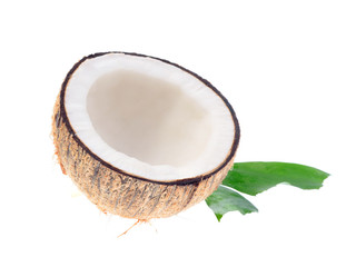 Coconuts on a white background