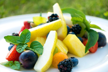 Delicious sliced summer fruit 

