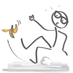 Auf einer Bananenschale ausrutschen