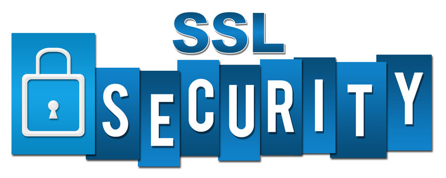 SSL Security Lock Blue Stripes 