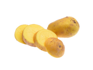 Fresh potatoes isolated on white background