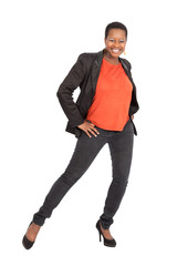 Beautiful woman doing different expressions in different sets of clothes: posing