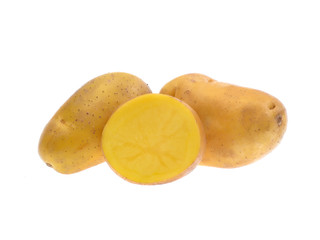 Fresh potatoes isolated on white background