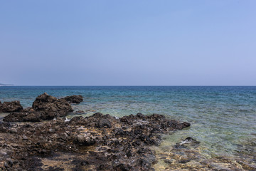 Mediterranean Sea with stone