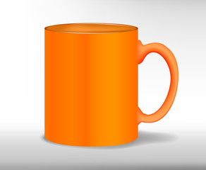 Isolated realistic orange cup. Vector illustration