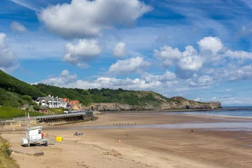 Papier Peint Lavable Côte Sandsend beach on the coast of north Yorkshire in England