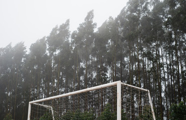 Detail of a soccer goal
