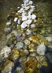 Fototapeta na wymiar a river stream with pebbles