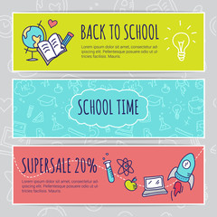 Vector education concept with hand drawn elements. Cute back to