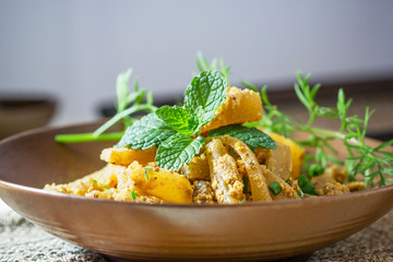 Spicy pig skin or Yum Yum pork skin, Thai food