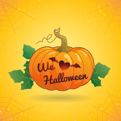 Happy Halloween we love halloween pumpkin vector illustration