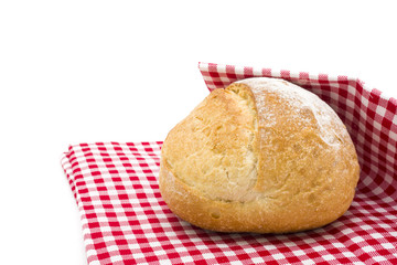 One loaf of round fresh sourdough bread