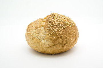 One loaf of round fresh sourdough bread