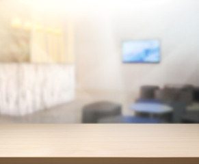 Table Top And Blur Office Background