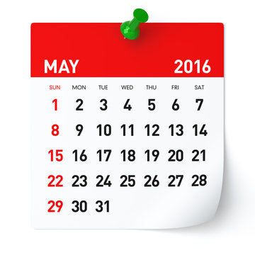 May 2016 - Calendar.