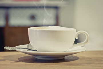 Coffee cup in coffee shop