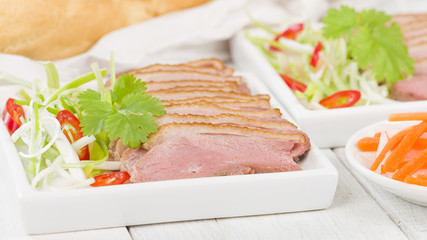 Tea Smoked Duck - Vietnamese style green tea smoked duck breast.