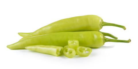 Green peppers isolated on white background