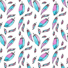 seamless pattern with feathers