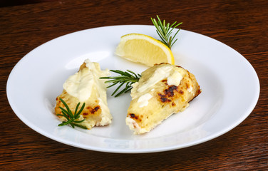 Baked perch fillet