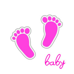 baby's feet pink vector