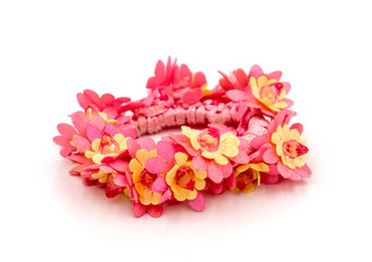 Colorful hair bands on white background.