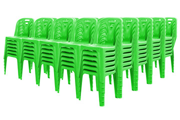 Plastic chairs.
