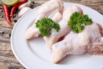 Raw chicken wings