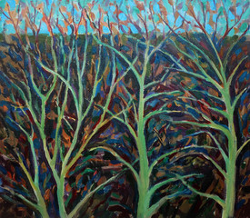 Oil painting, landscape, illustration, countryside