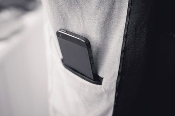 phone in jacket pocket