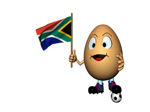 Uovo con abndiera del Sudafrica