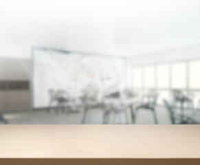 Table Top And Blur Office Background